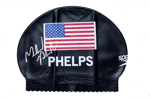 Michael Phelps Autographed USA Swim Cap